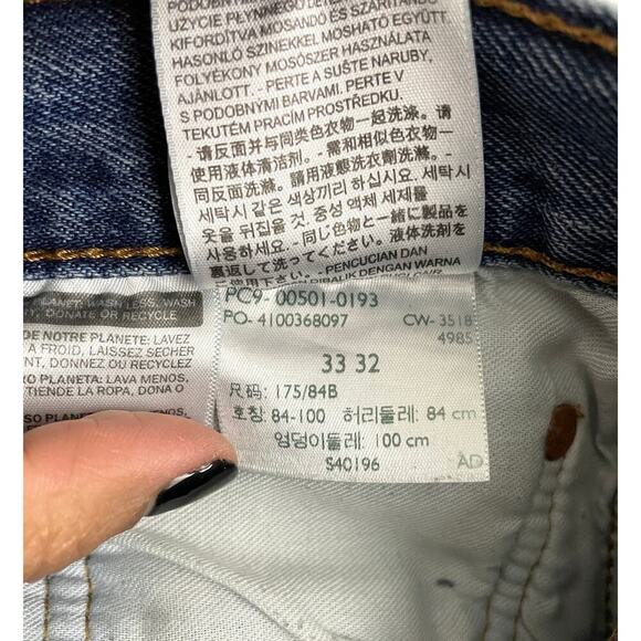 VTG Levi's 501 XX Denim Jeans 33 X 32 Button Fly Straight 90s Red Tab Grunge - Picture 6 of 16